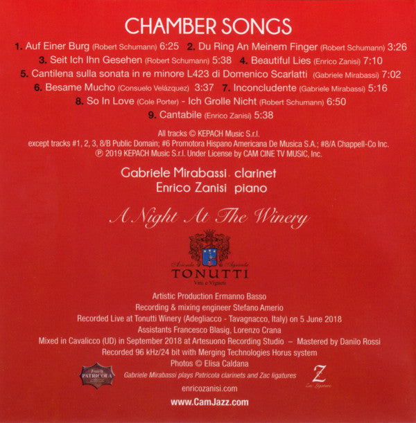 Gabriele Mirabassi, Enrico Zanisi : Chamber Songs (CD, Album)