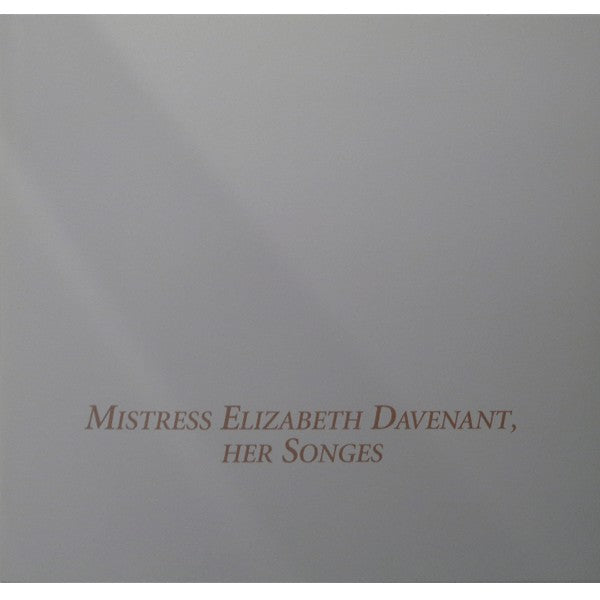 Rebecca Ockenden, Sofie Vanden Eynde : Mistress Elizabeth Davenant, Her Songes (CD)