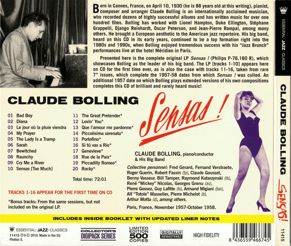 Claude Bolling Et Son Orchestre : Sensas! (CD, Album, Ltd, RM)
