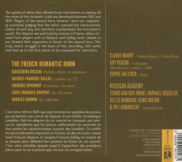 Claude Maury, Ricercar Academy : The French Romantic Horn (CD, Album)