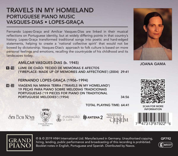 Amílcar Vasques Dias, Fernando Lopes-Graça, Joana Gama : Travels In My Homeland – Portuguese Piano Music (CD)