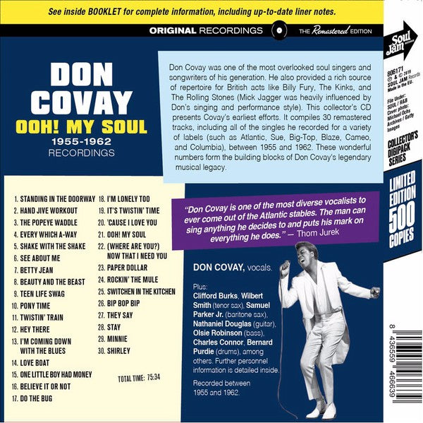 Don Covay : Ooh! My Soul - 1955-1962 Recordings (CD, Comp, Ltd, RM)