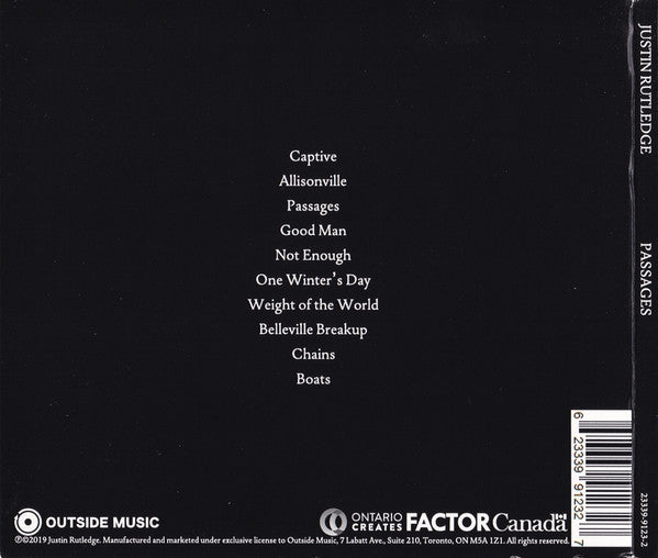 Justin Rutledge : Passages (CD, Album)