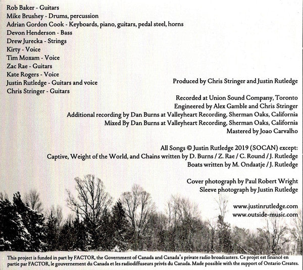 Justin Rutledge : Passages (CD, Album)