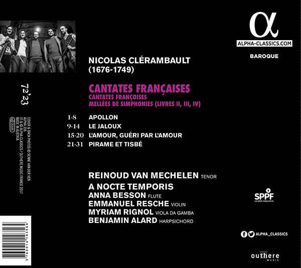 Louis-Nicolas Clérambault - Reinoud Van Mechelen, A Nocte Temporis : Cantates Françaises (CD, Album)