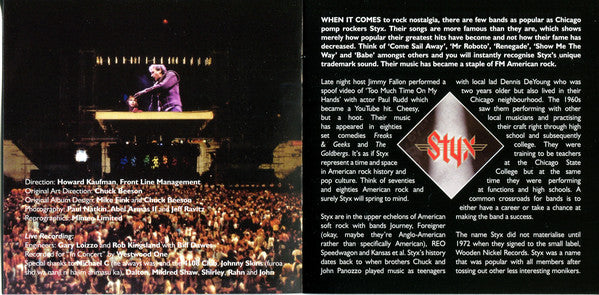 Styx : Caught In The Act Live (2xCD, Album, RE, RM, Sli)