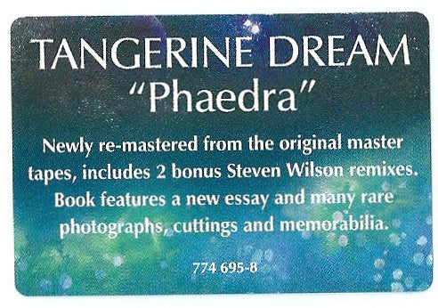 Tangerine Dream : Phaedra (CD, Album, RE, RM)