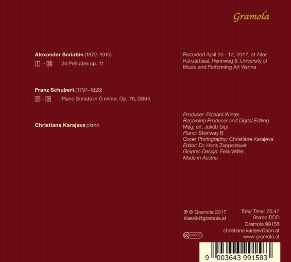 Christiane Karajeva, Franz Schubert, Alexander Scriabin : Franz Schubert, Alexander Skrjabin (CD, Album)