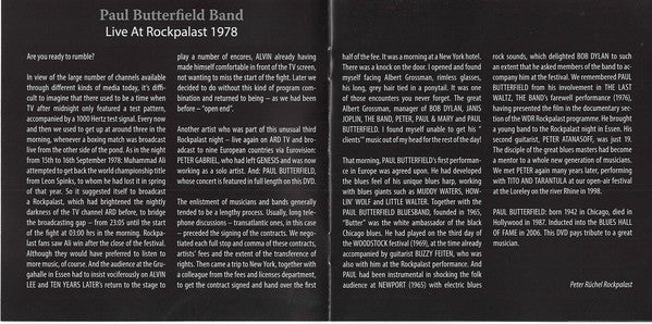 Paul Butterfield Band : Live At Rockpalast 1978 (CD, Album + DVD-V, NTSC)