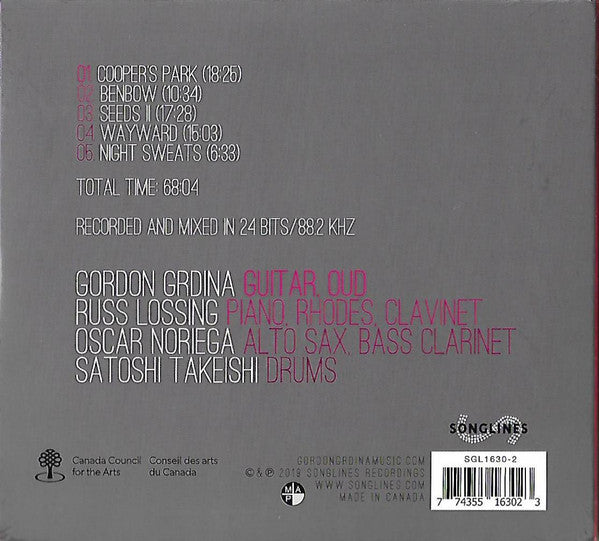Gordon Grdina Quartet : Cooper's Park (CD, Album)
