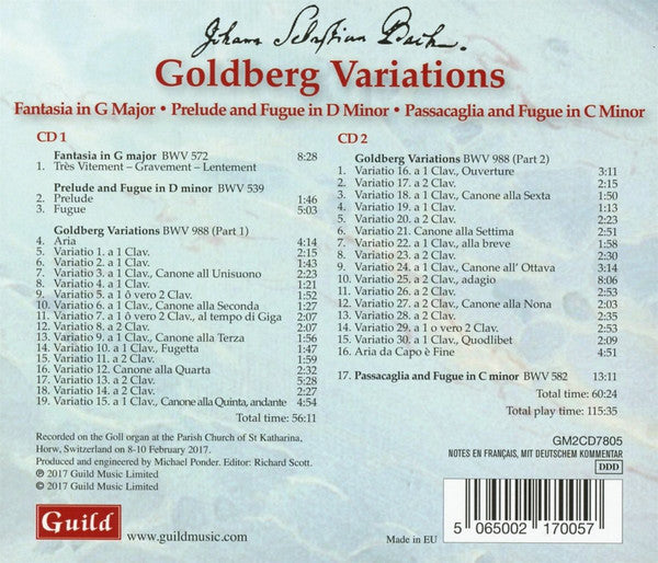 Johann Sebastian Bach - Martin Heini : Goldberg Variations (2xCD, Album)