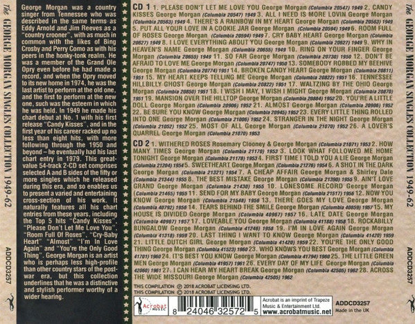 George Morgan (2) : The George Morgan Singles Collection 1949-62 (2xCD, Comp)