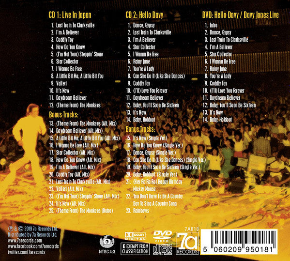 Davy Jones : Live In Japan (2xCD, Album, Dlx + DVD-V, NTSC)
