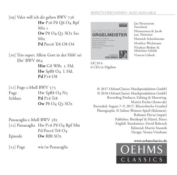 Johann Sebastian Bach, Joseph Kelemen : Berühmte Orgelwerke (Famous Organ Works) (CD, Album)