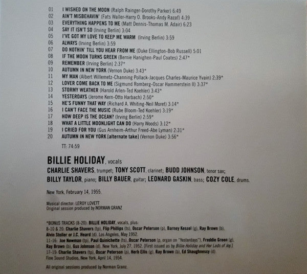 Billie Holiday : Stay With Me (CD, Album, RM)