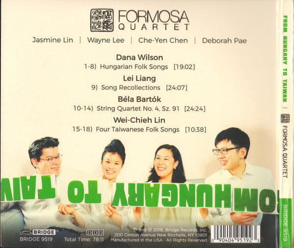 Formosa Quartet : From Hungary To Taiwan (CD)
