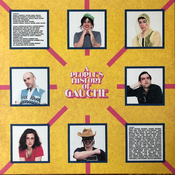 Gauche (2) : A People’s History Of Gauche (LP, Album, Pin + Flexi, 7", Shape, S/Sided, Single)