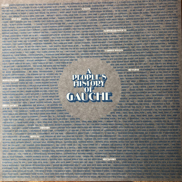 Gauche (2) : A People’s History Of Gauche (LP, Album, Pin + Flexi, 7", Shape, S/Sided, Single)