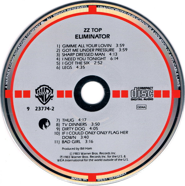 ZZ Top : Eliminator (CD, Album, RE, Tar)