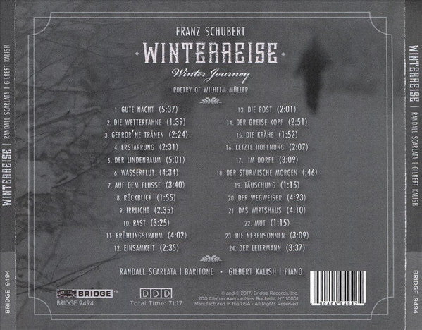 Franz Schubert, Randall Scarlata, Gilbert Kalish : Winterreise (CD, Album)