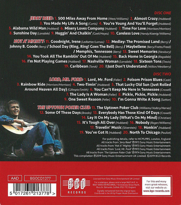 Jerry Reed : Jerry Reed / Hot A' Mighty / Lord, Mr. Ford / The Uptown Poker Club (2xCD, Comp, Sli)