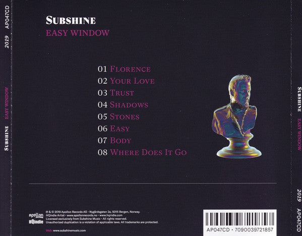 Subshine : Easy Window (CD, Album)