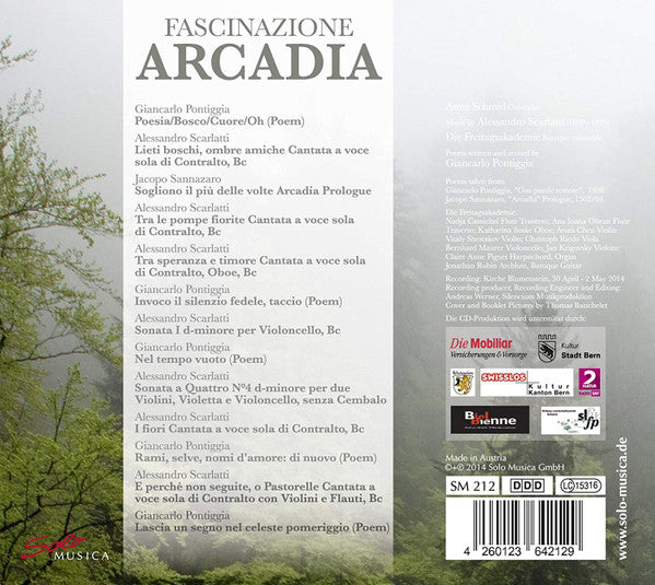 Anne Schmid, Die Freitagsakademie, Giancarlo Pontiggia - Alessandro Scarlatti : Fascinazione Arcadia (CD, Album)