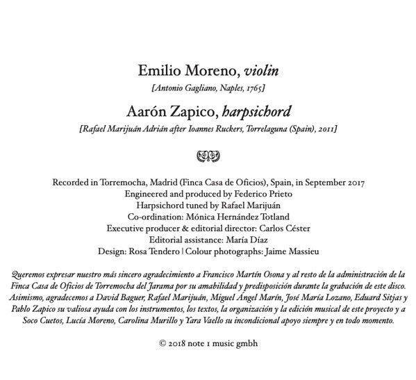 Luigi Boccherini, Emilio Moreno, Aarón Zapico : Apocryphal Sonatas for Violin And Harpsichord (CD, Album)