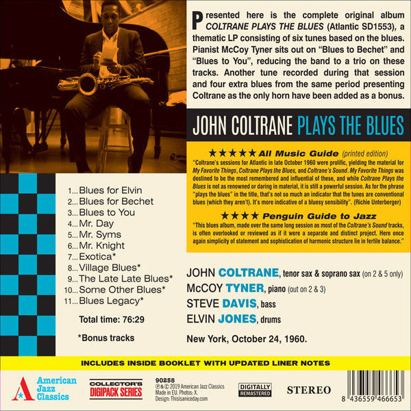 John Coltrane : Plays The Blues (CD, Album, RE, RM, Dig)