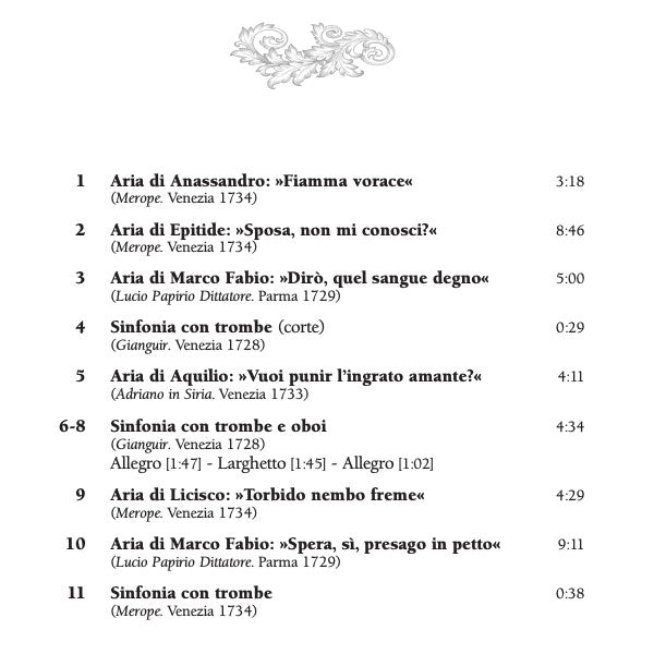 Geminiano Giacomelli, Flavio Ferri Benedetti, Musica Fiorita, Daniela Dolci : Fiamma Vorace: Opera Arias (CD, Album)
