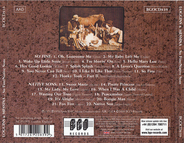 Loggins And Messina : So Fine / Native Sons (CD, Comp, RM)