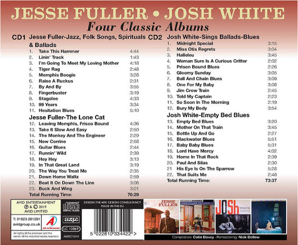 Jesse Fuller / Josh White : Four Classic Albums (2xCD, Comp, RM)