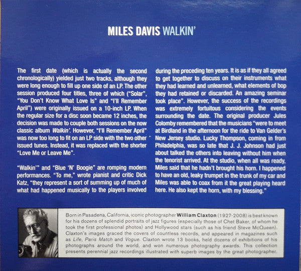 Miles Davis : Walkin' (CD, Album, RE, RM)