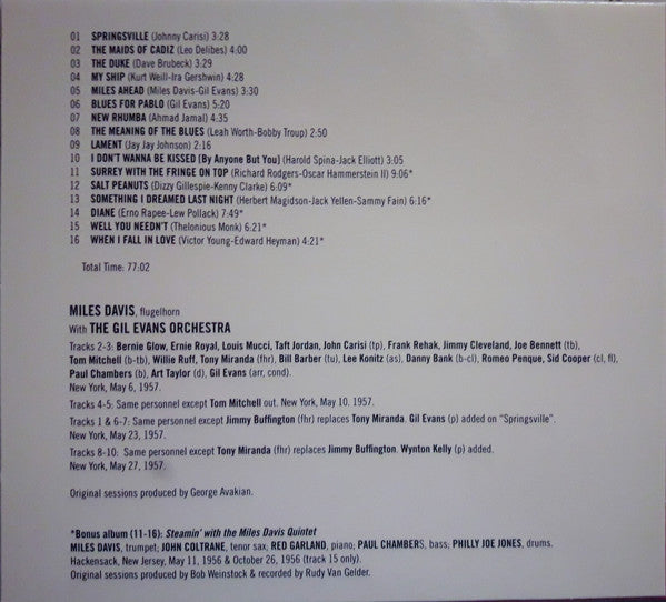 Miles Davis : Miles Ahead (CD, Album, RE)