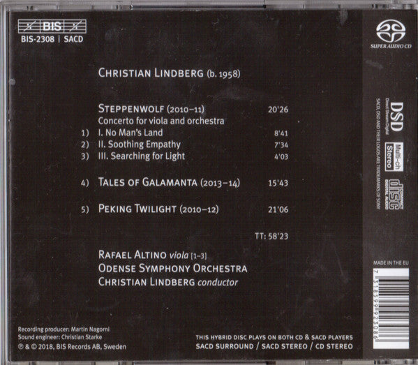 Christian Lindberg, Rafael Altino, Odense Symfoniorkester : Steppenwolf - Viola Concerto ● Tales Of Galamanga ● Peking Twilight (SACD, Hybrid, Multichannel)