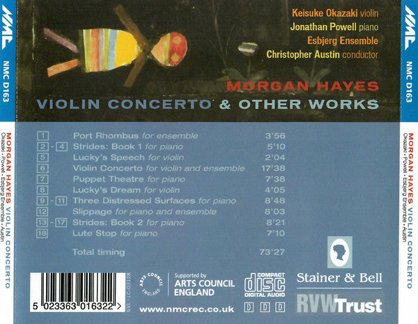 Morgan Hayes - Keisuke Okazaki, Jonathan Powell (2), Esbjerg Ensemble, Christopher Austin : Violin Concerto & Other Works (CDr, RP)