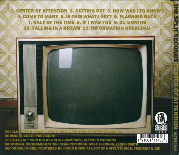 The Split Seconds : Center Of Attention (CD, Album)
