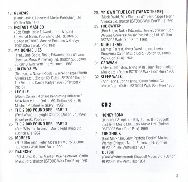The Ventures : The Ventures Collection 1960-62 (2xCDr, Comp)