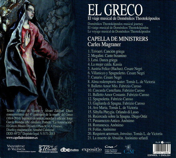 Capella De Ministrers, Carles Magraner : El Greco (CD)