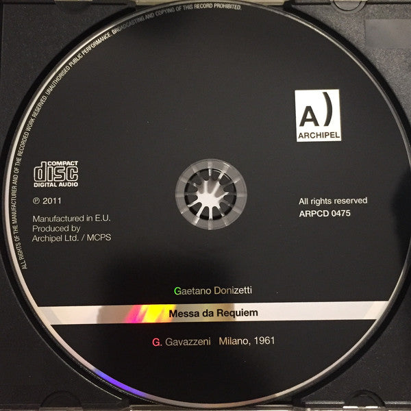 Gaetano Donizetti, Leyla Gencer, Mirna Pecile, Armando Moretti, Alessandro Cassis, Gianandrea Gavazzeni, Orchestra Sinfonica Di Milano Della RAI, Coro Di Milano Della RAI : Messa Da Requiem (CD, Mono)