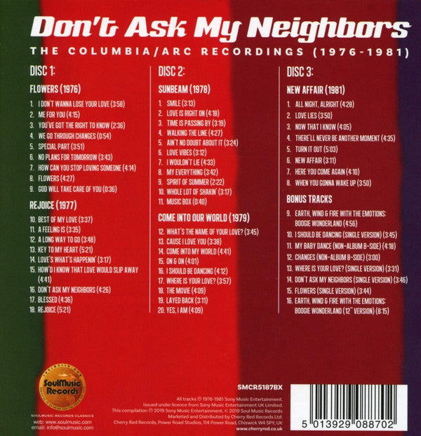 The Emotions : Don't Ask My Neighbors (The Columbia/ARC Recordings 1976-1981) (3xCD, Comp, RM + Box)