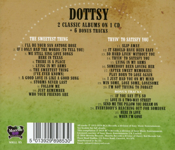 Dottsy : The Sweetest Thing + Tryin' To Satisfy You (CD, Comp)