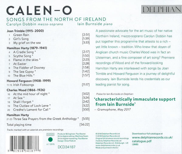 Carolyn Dobbin, Iain Burnside : Calen-o: Songs From The North Of Ireland (CD, Album)