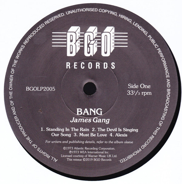James Gang : Bang (LP, Album, RE, RM)