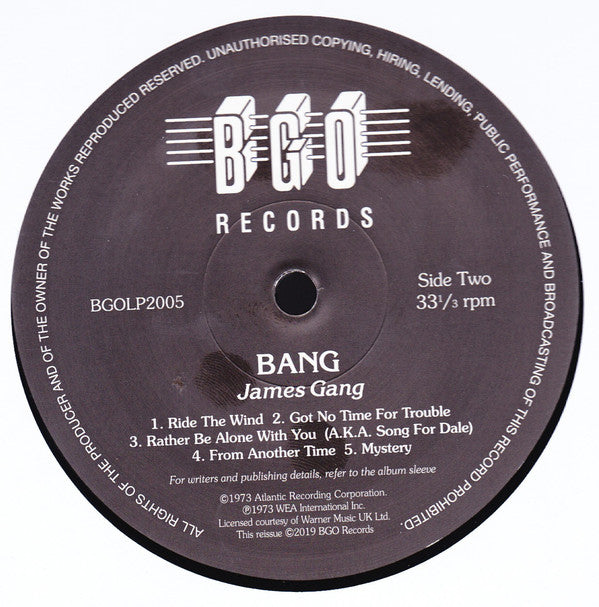 James Gang : Bang (LP, Album, RE, RM)