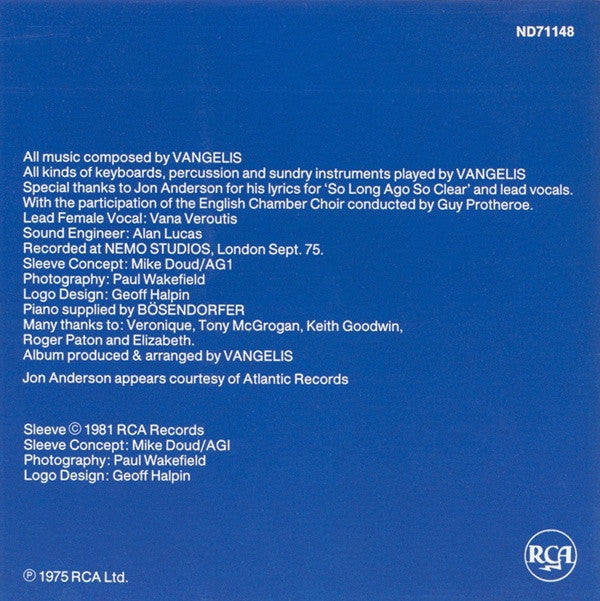 Vangelis : Heaven And Hell (CD, Album, RE)