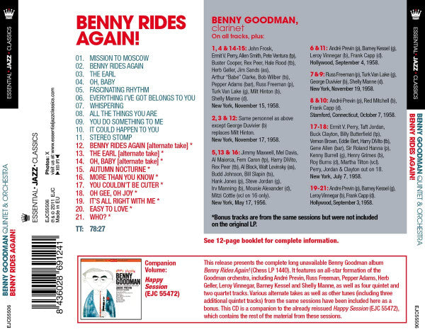 Benny Goodman : Benny Rides Again! (CD, Album, Comp)