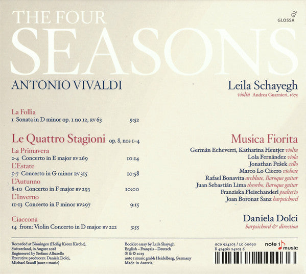 Antonio Vivaldi – Leila Schayegh, Musica Fiorita : The Four Seasons (CD, Album)