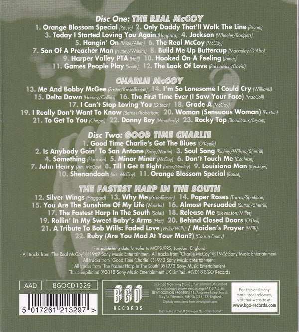 Charlie McCoy : The Real McCoy / Charlie McCoy / Good Time Charlie / The Fastest Harp In The South (2xCD, Comp, RM)