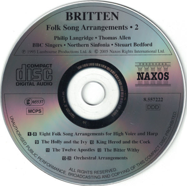Benjamin Britten, Philip Langridge, Thomas Allen, BBC Singers, Northern Sinfonia, Steuart Bedford, Simon Joly : Folk Song Arrangements • 2 (CD)
